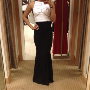 Black and white gown